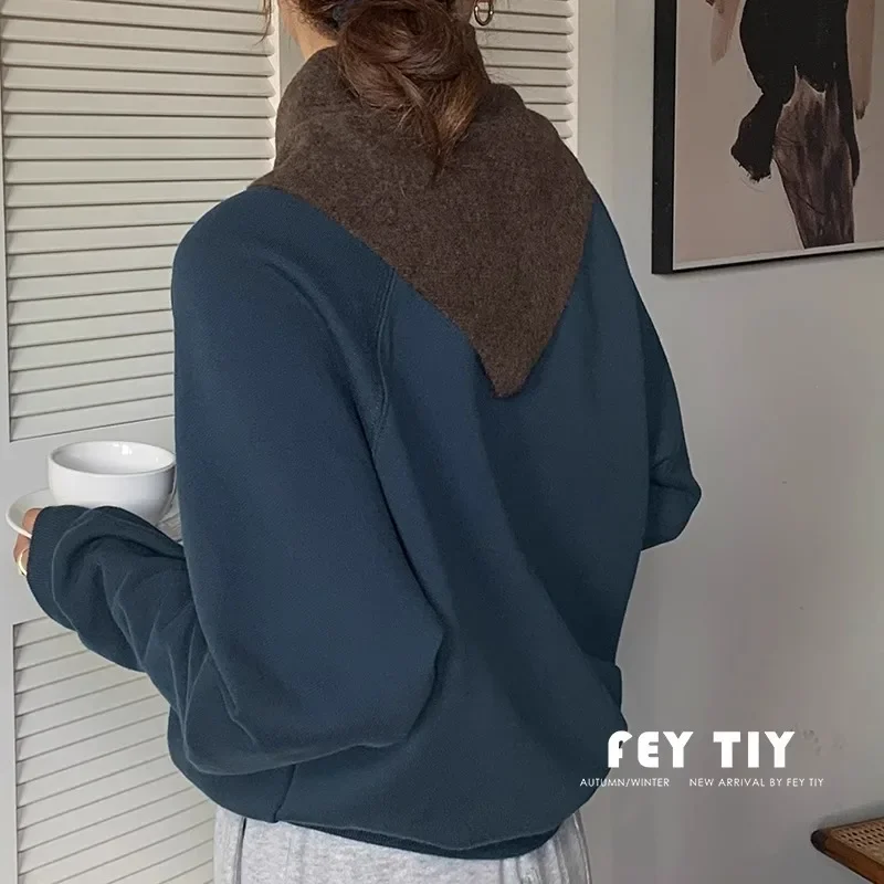 Шерстяной кашемировый шарф для защиты шеи вязаный треугольный женский платок