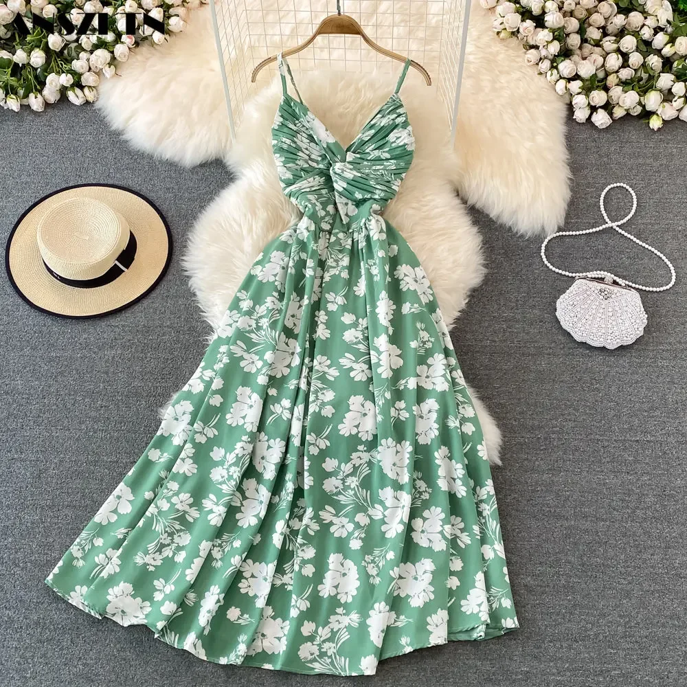 Весенне-летнее сексуальное платье ANSZKTN с полым принтом и тай-дай кружевное