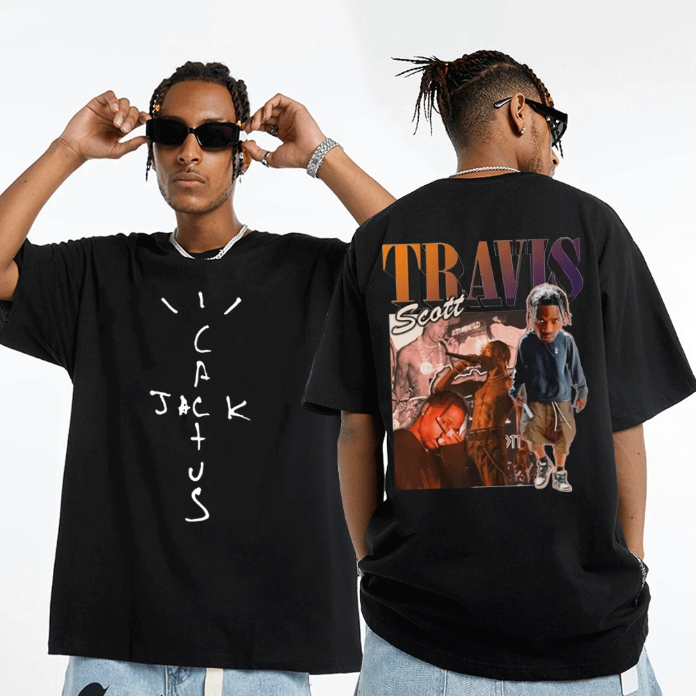 

Cactus Jack Tshirt Men Women Summer 100% Cotton T Shirt Travis Scott Tops Logo Print T-shirt Street Fashion Retro Hip Hop Tees