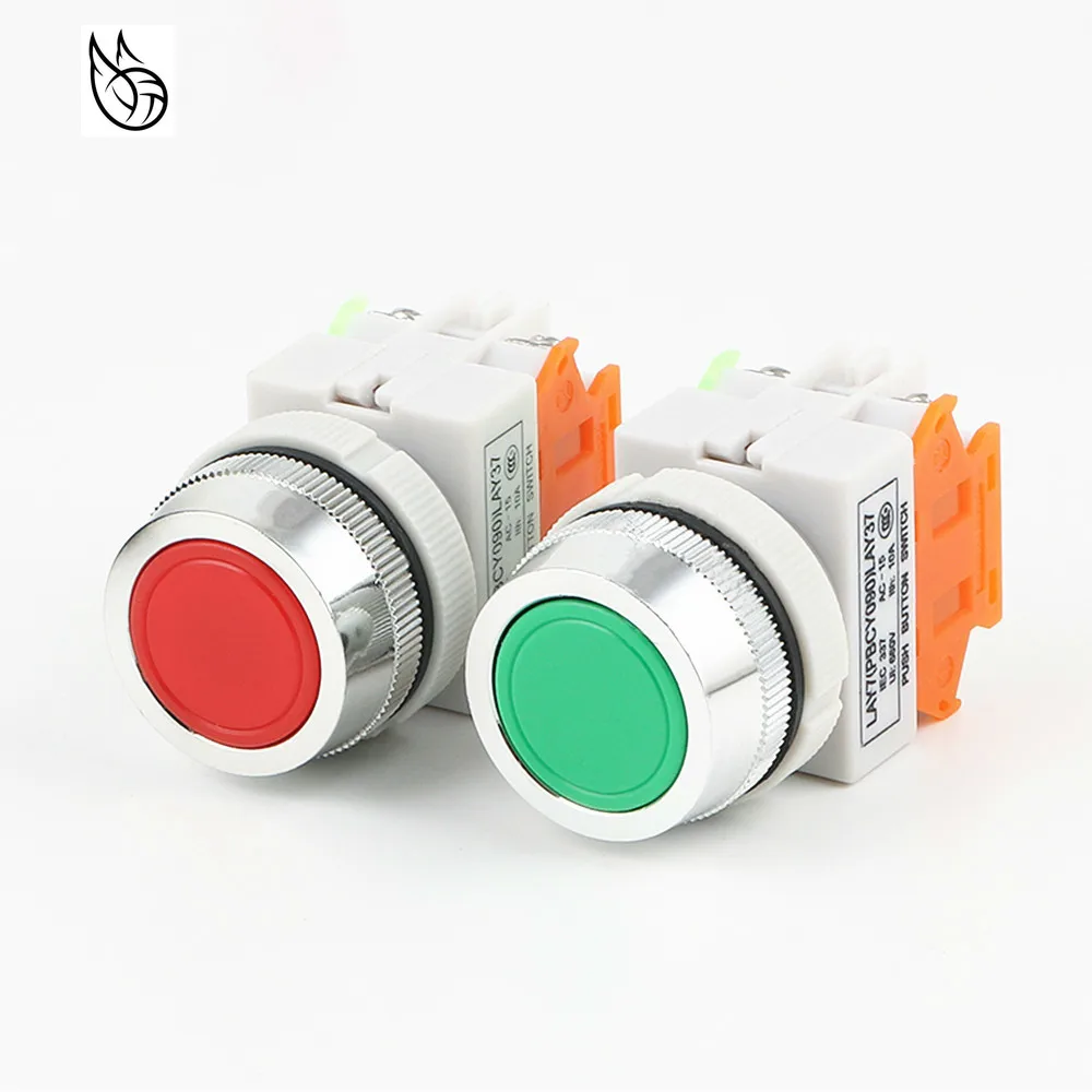 

30mm self reset /self locking LAY37-11BN Push Button Switch Silver Contacts Normally Open/Normally Close 4 screws