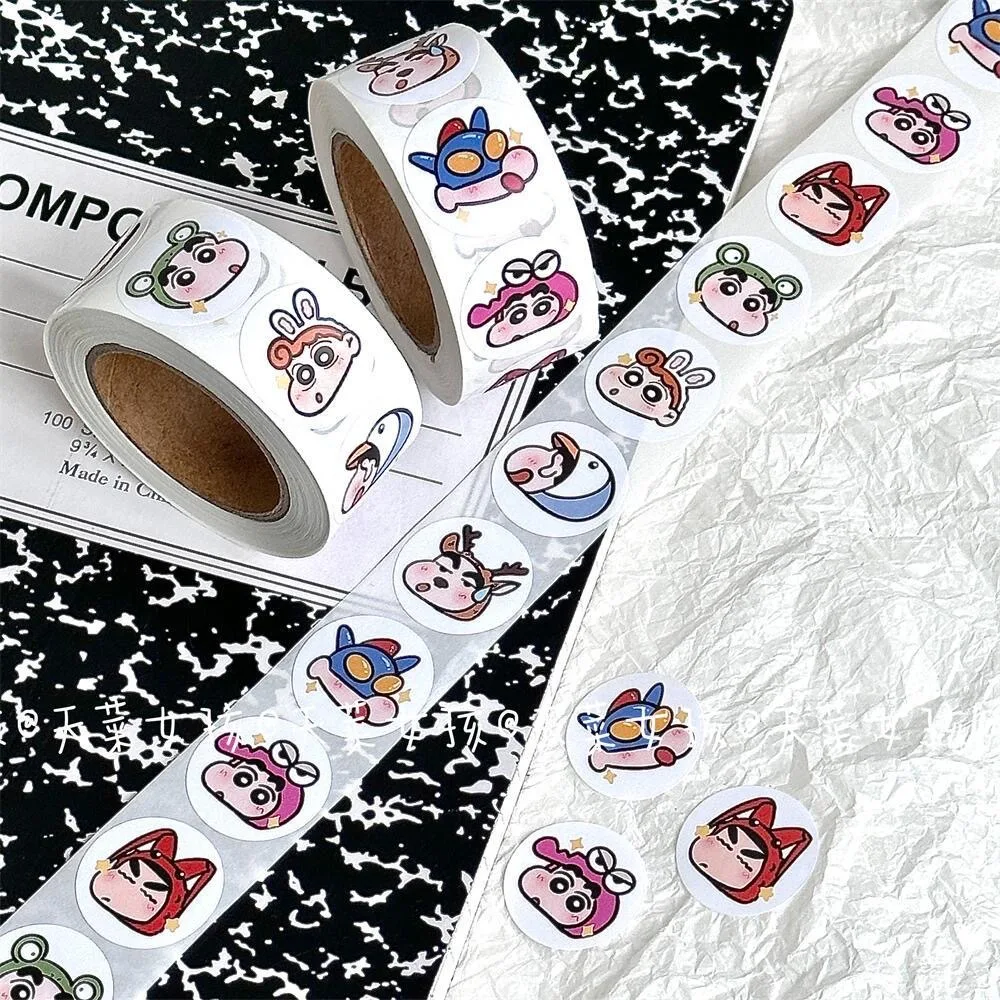 500 Шт. Bandai Kawaii Карандаш Шин Чан Аниме Наклейки Креативный Рулон ПВХ