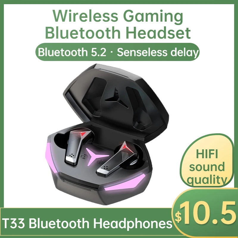 

TWS-стереонаушники T33 с поддержкой Bluetooth и микрофоном