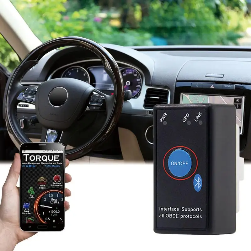

Car Diagnostic Scan Tool With Switch Durable OBD2 Scanner Blue Tooth Compatible Car Scanner Check Engine Code Reader For cars