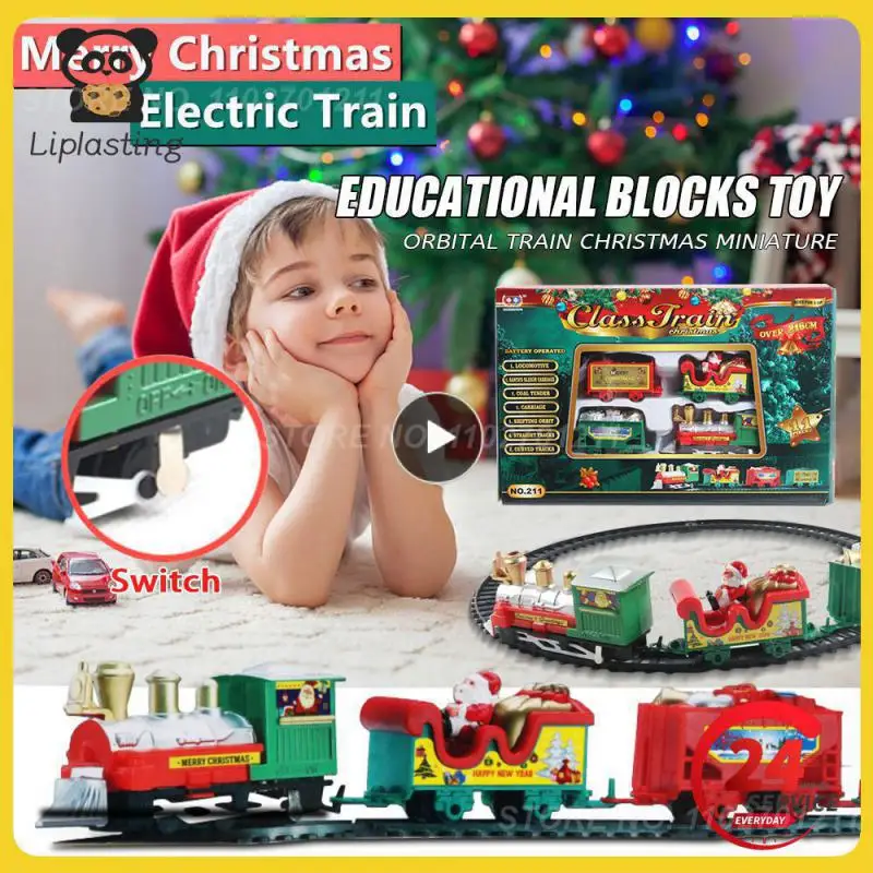 

Christmas Electric Train Mini Santa Claus Rail Car Creative Christmas Tree Xmas Decor Kid Toy Gift