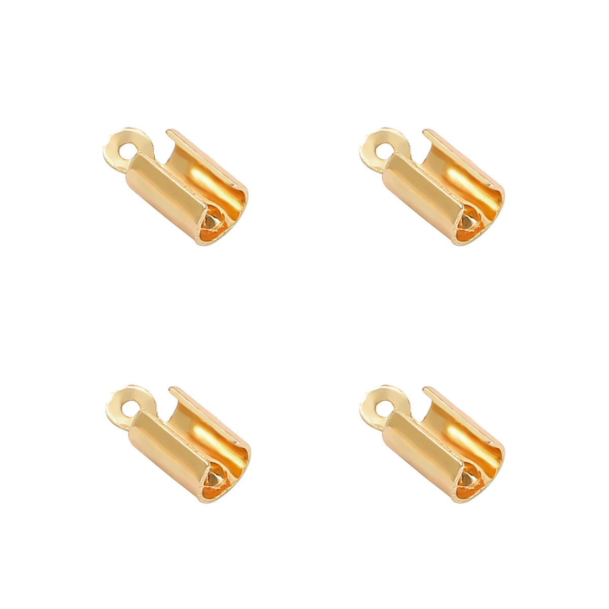 

20Pcs 18K Gold Plated Brass Copper Crimp End Clasp for Necklace Bracelet DIY Jewelry Making Accessories Headdress Components