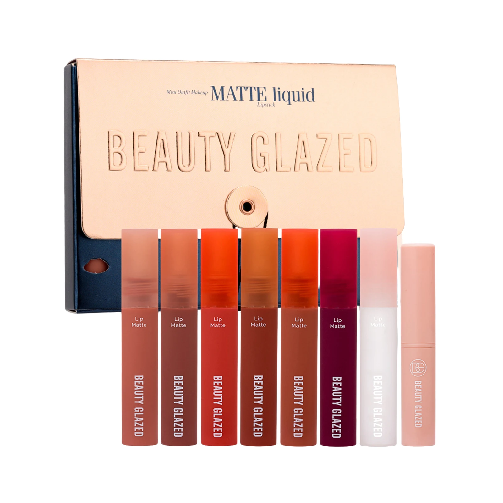 

Набор матовых помад 8 шт., бархатная жидкая поддельная Помада для губ, натуральный шелковистый эффект, стойкий Макияж для губ