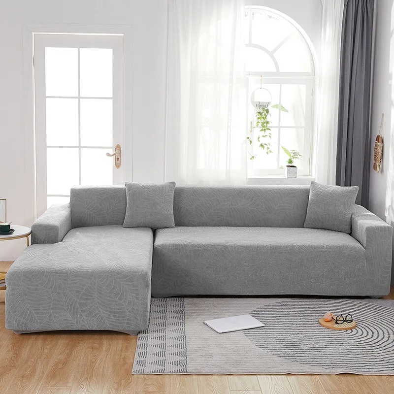 

All-inclusive elastic universal dustproof and antifouling waterproof knitted jacquard Osaka leaf sofa cover