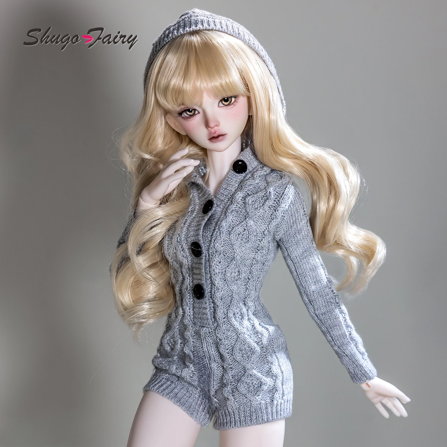 Фото Кукла BJD 1/4 Kaka H ShugaFairy MSD, полный комплект: стильный повседневный наряд для непринужденной леди — вязаный свитер с капюшоном, для шарнирной куклы №4