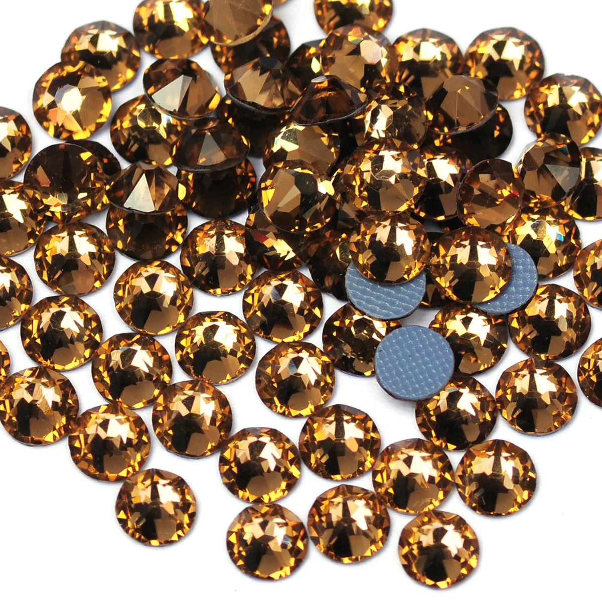 Light Colordo Topaz Xirius 16 граней стеклянные стразы с горячей фиксацией кристаллы плоской