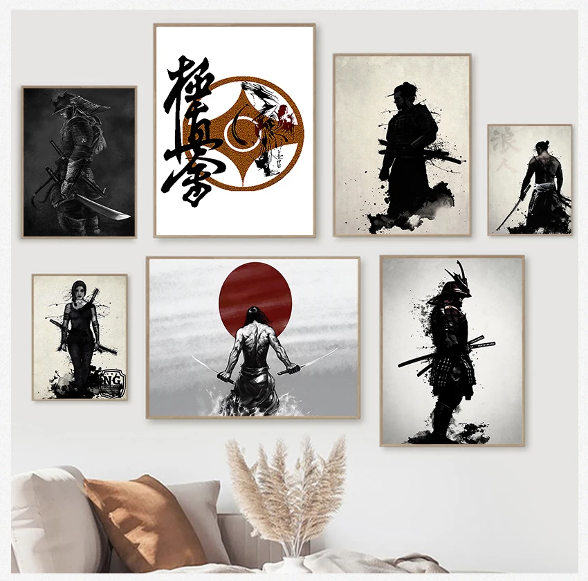 

Pictures Canvas Print For Living Room HD Home Decoration s And Prints Japanese Samurai Canvas Oil Painting Modern Wall Art
