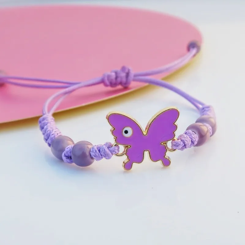 

Rinhoo Purple Butterfly Bracelet For Women Girl Fashion Elegant Charm Handmade Braided Bracelets&Bangle Friendship Jewelry Gifts