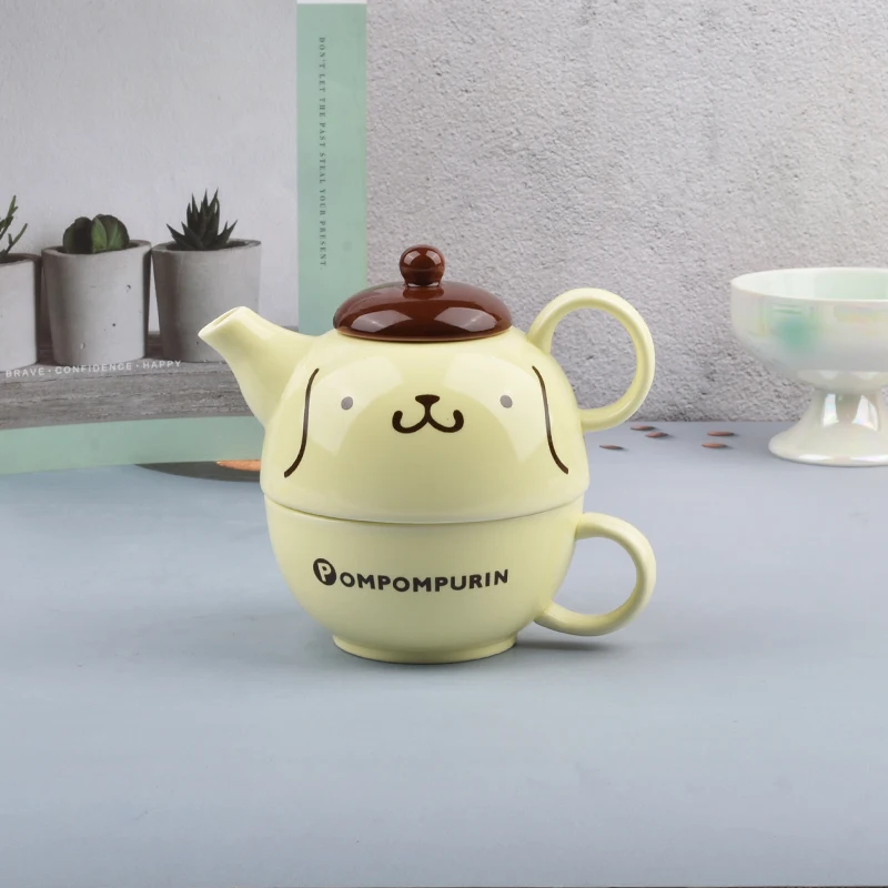 Cup Kawaii Double-deck Ceramic Coffee Pot Afternoon Tea Set Cute Household Decorate Girl Gift