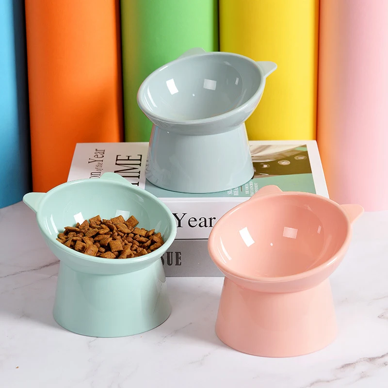 

2023 Hot Cat Bowl High Leg Dog Bowl Neck Protector 45 ° Neck Protector Pet Feed Bowl Double Ear Pet Feeder
