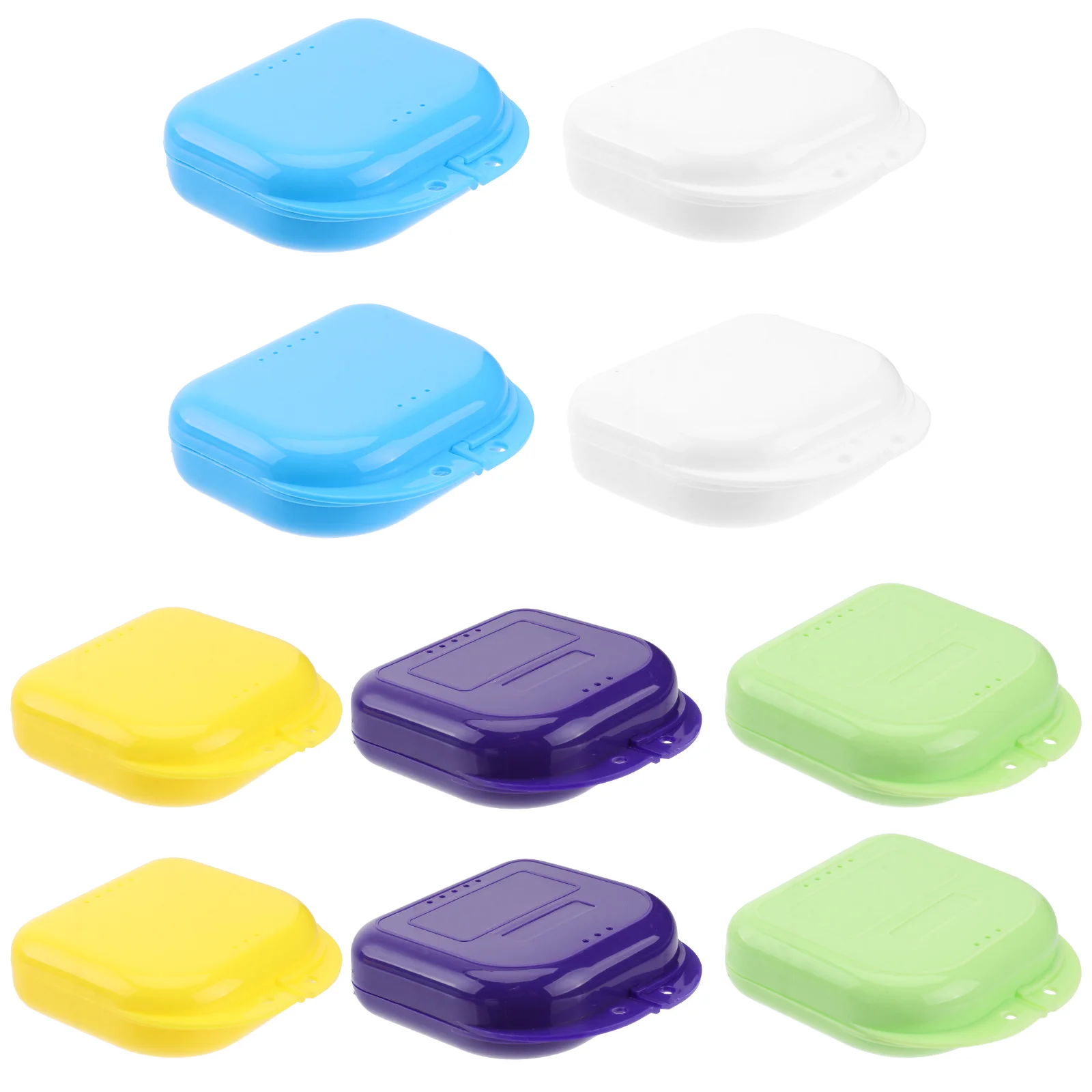 

10Pcs Braces Box Case Retainer Box with Vent Holes Retainer Box Denture Brush Denture Holder Traval