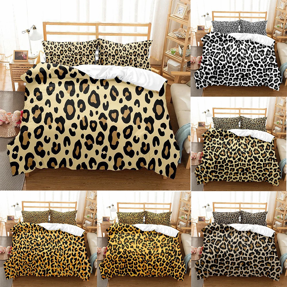 

Leopard printed Bedding Set Twin Full Queen King Size Duvet Cover Soft Comforter Cover Home Textiles