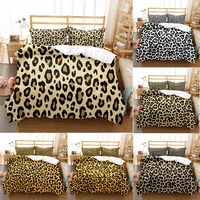 leopard printed bedding set twin full queen king size duvet cover soft comforter cover home textiles