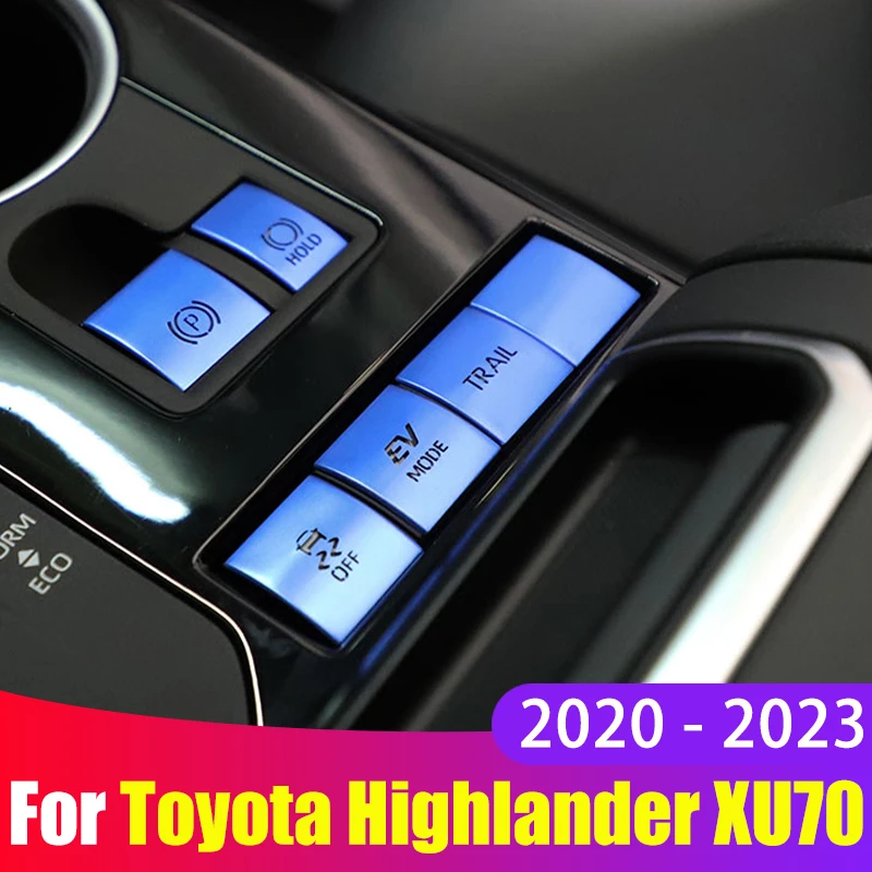 

Car Central Handbrake Hold P Button Switch Decoration Cover Trim For Toyota Highlander XU70 Kluger 2020 2021 2022 2023 Stickers