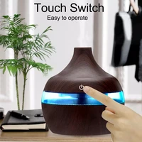300ml air humidifier essential aroma oil diffuser ultrasonic wood grain usb mini mist maker with intelligent touch screen