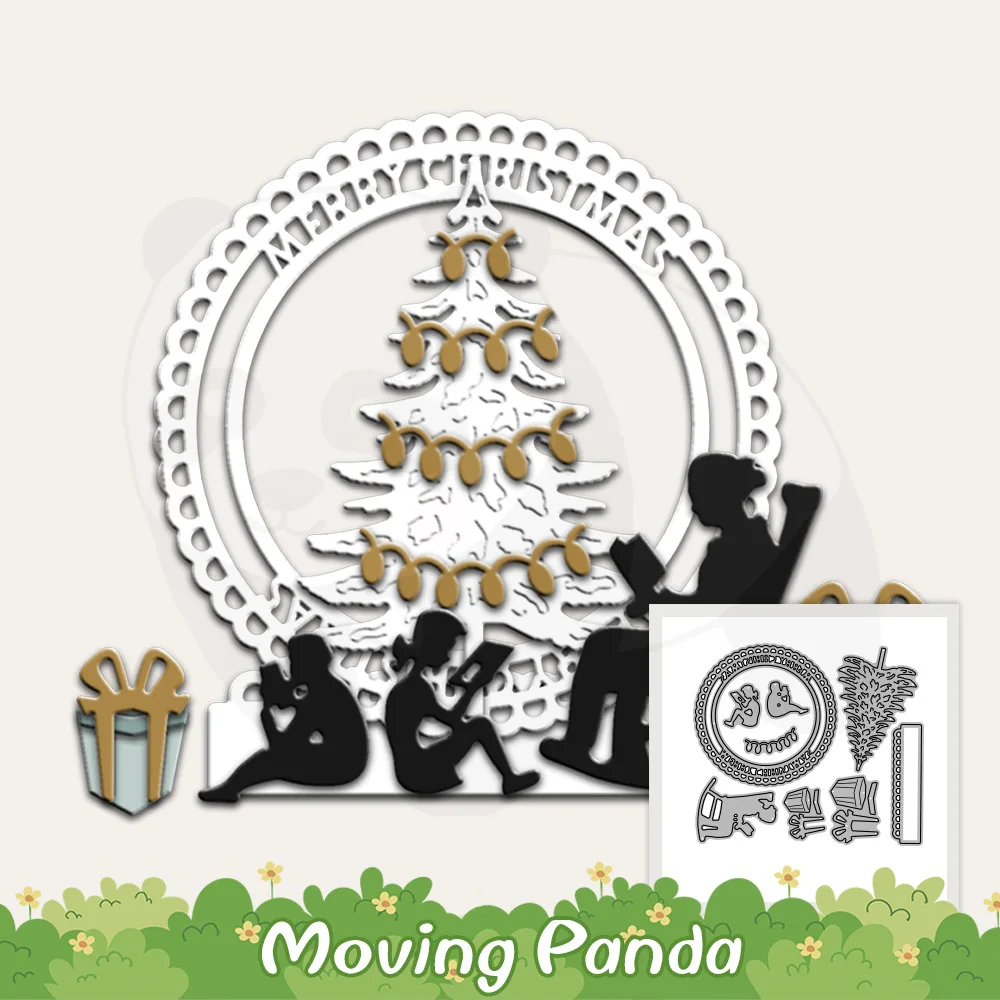 

Christmas Tree Cutting Dies Xmas Decor Gifts And Family Member Dies Embossing DIY Scrapbooking Metal Cut Dies For Handmade Cards
