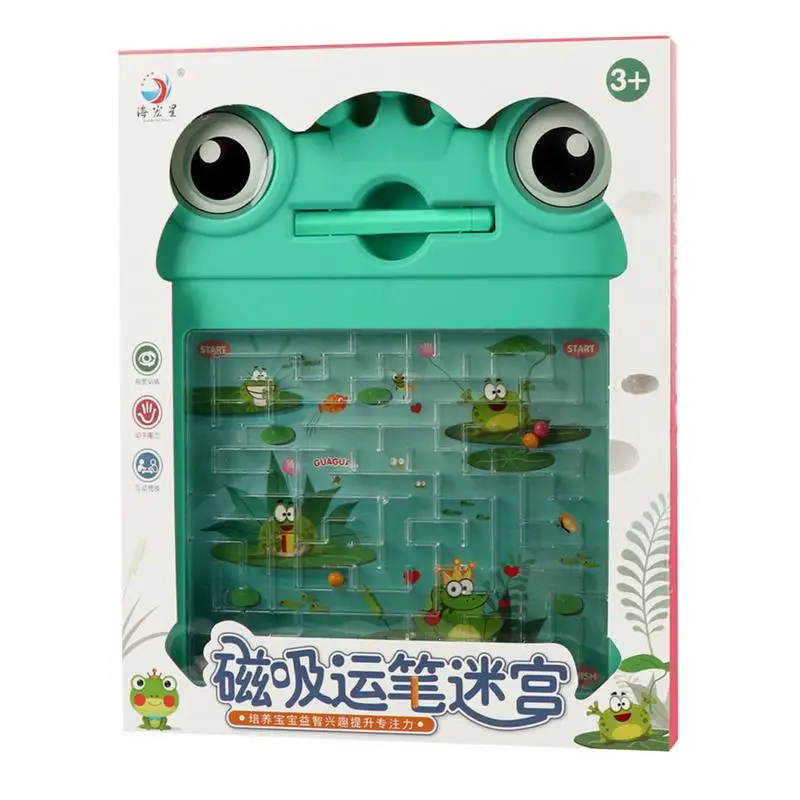 

Magnetic Color Maze Board Magnetic Maze Board Color Sorting Maze Puzzles For Kids Frog Magnetic Pen Drawing Board Preschool