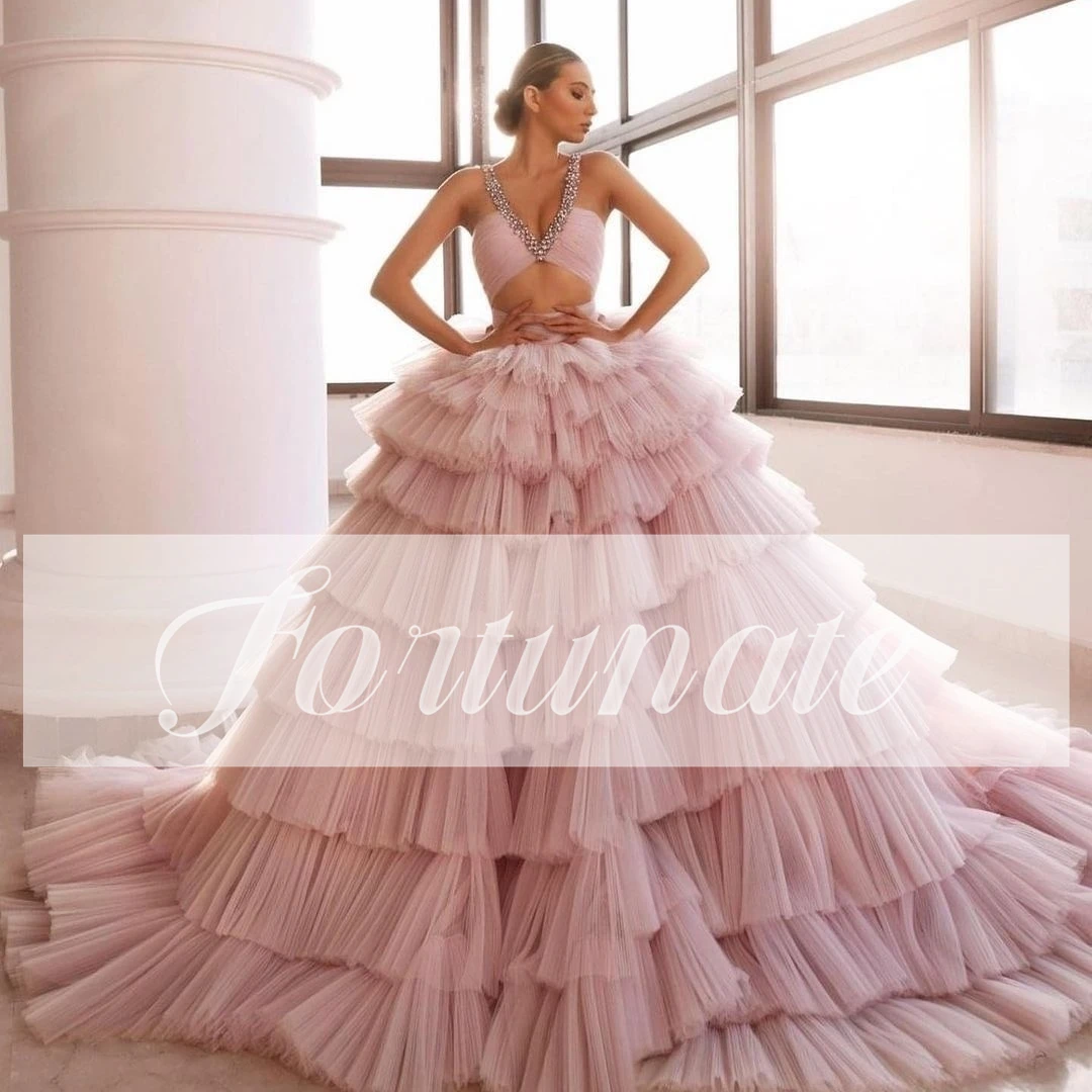 

Изысканное розовое платье Quinceanera, ТРАПЕЦИЕВИДНОЕ Тюлевое платье на тонких бретелях с V-образным вырезом и открытой спиной, коктейльное женское платье для вечеринки 2023