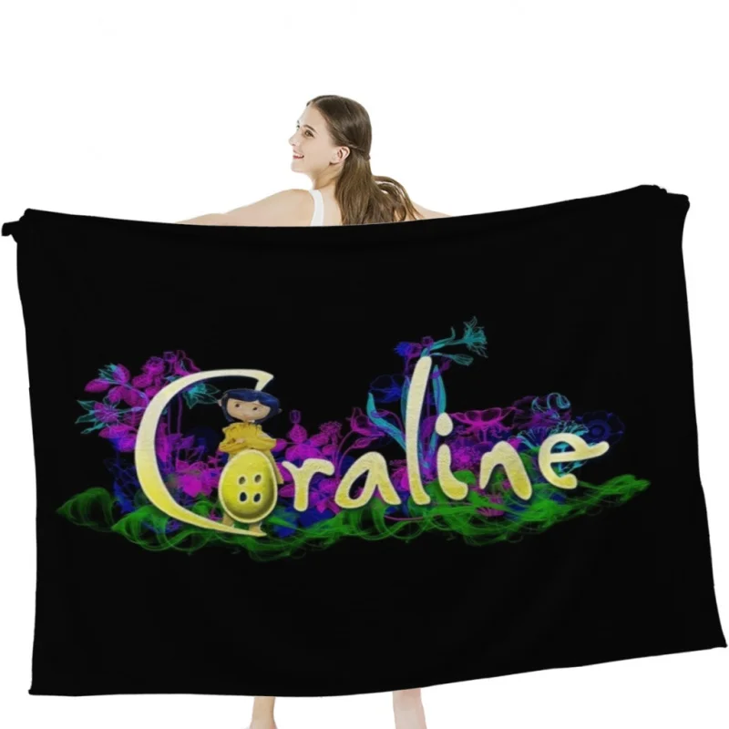 

Coraline Throw Blankets Airplane Travel Decoration Soft Warm Bedspread
