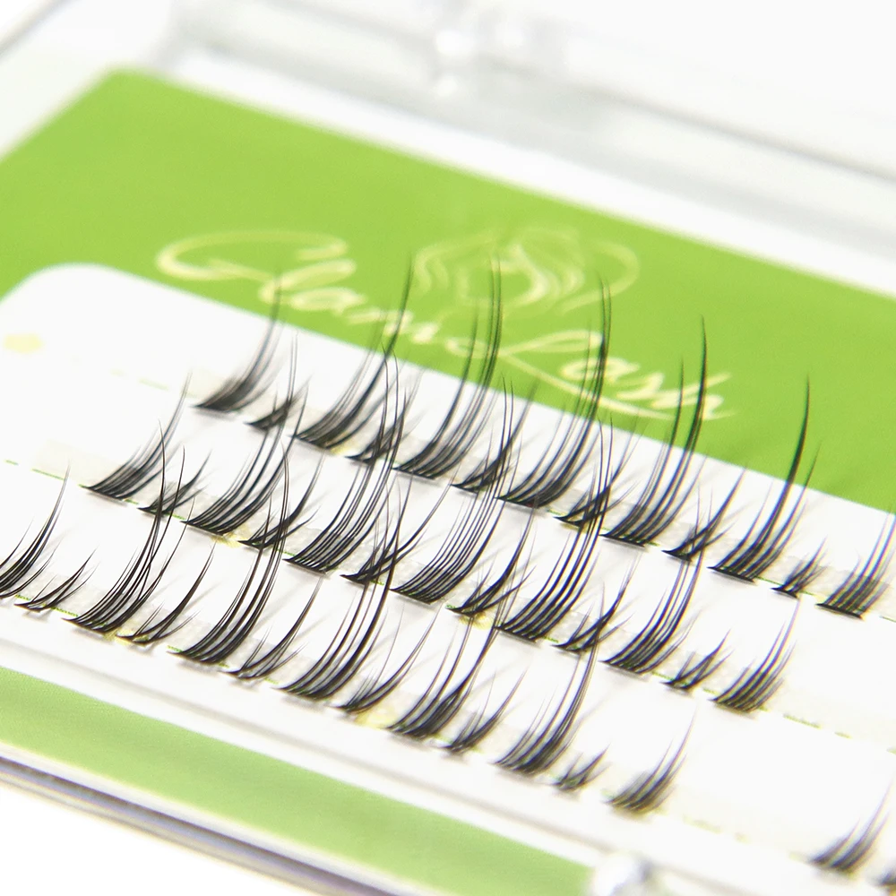 GLAMLASH 60 пряди 10D 20D Кластерные ресницы для наращивания 0 07/0 1 мм норковые мягкие