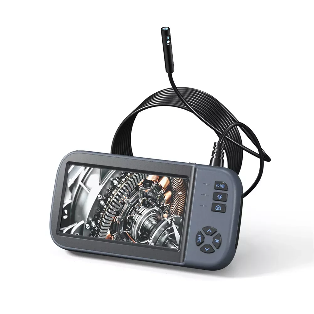 

Kebidumei Dual Lens Industrial Endoscope Camera 1080P 4.5 Inch IPS Screen Snake Detachable Semi-Rigid Cable Camera With 6 LED