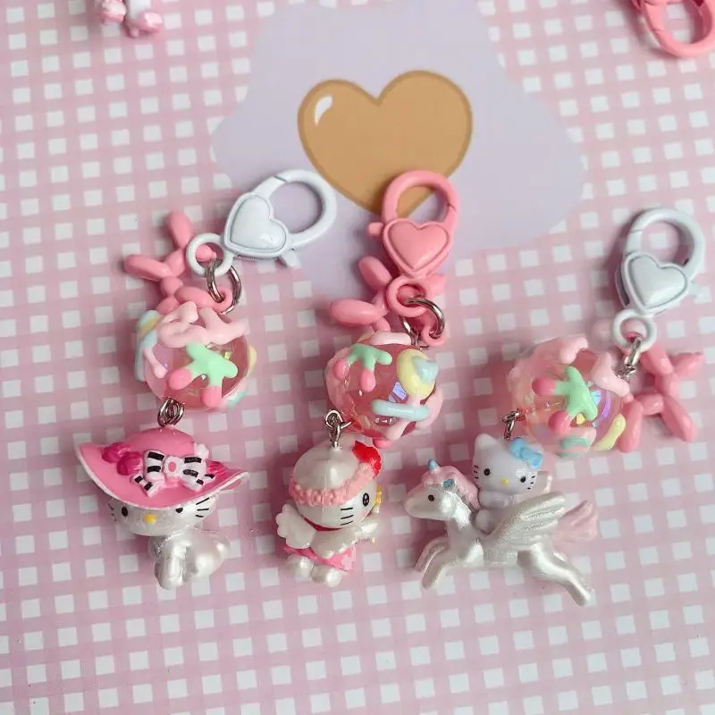 Kawaii Sanrio Hello Kitty брелок из бисера мультяшный аниме воздушный шар щенок Kt Cat кулон