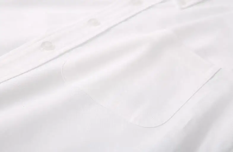 Casual Shirt Man Multicolor Sleeve New Shirts Men Slim White Casual Shirt Turn Down Collar Oxford Solid Men's Clothing