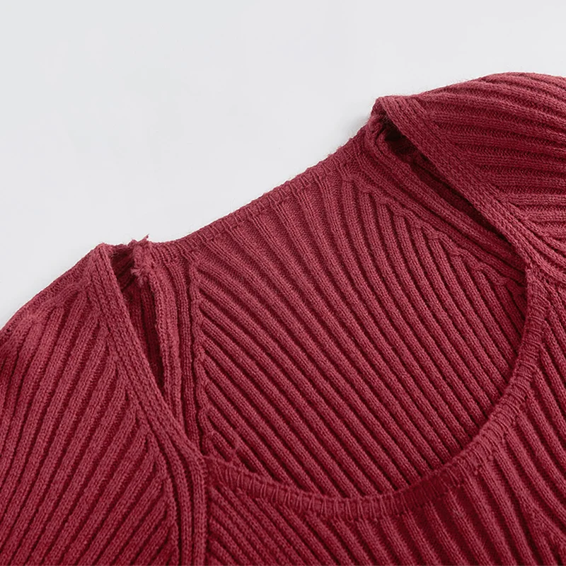 Специальное предложение Красный свитер женский осенне-зимний приталенный крой с