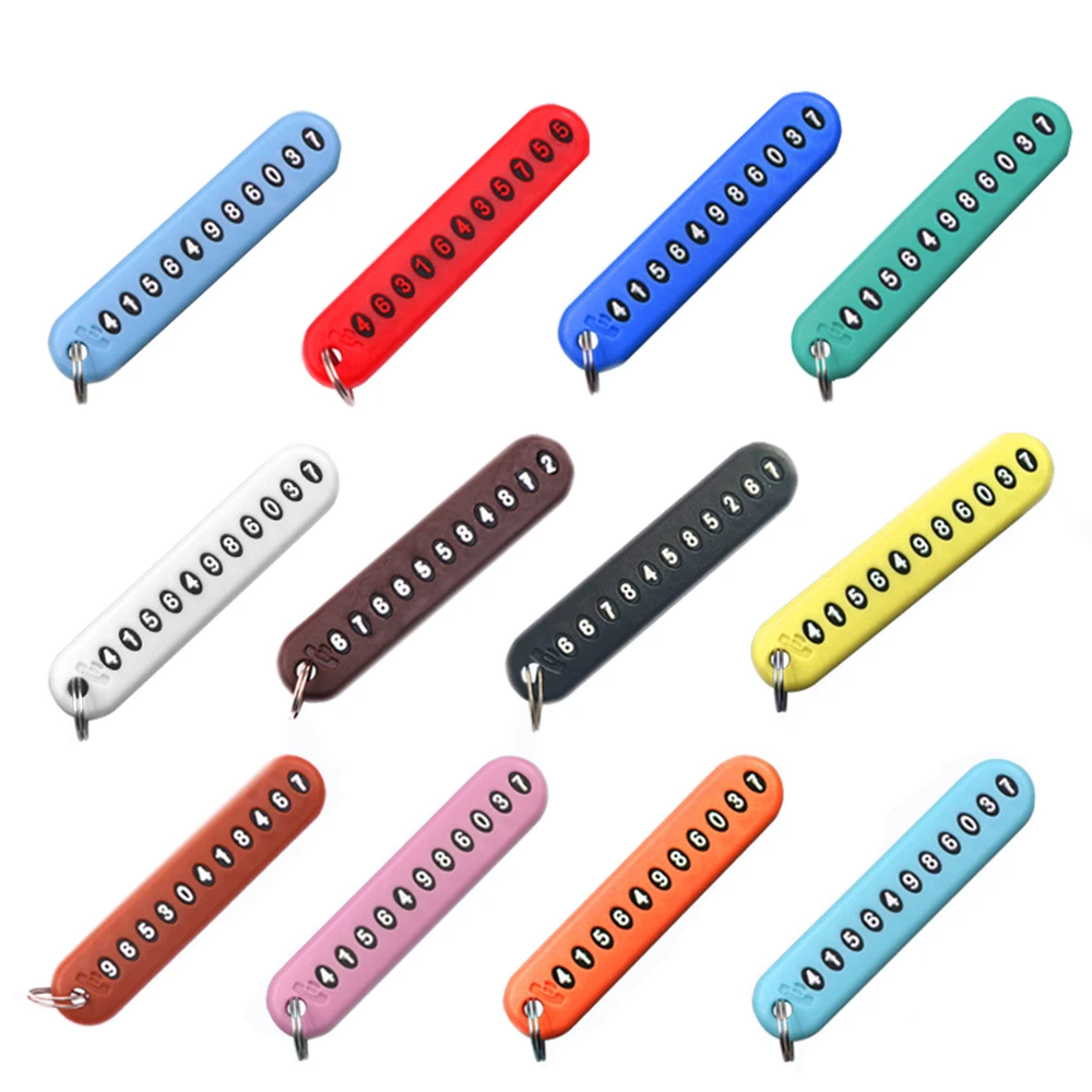 

Anti-lost Phone Number Plate Car Keychain Pendant Auto Vehicle Phone Number Card Keyring Key Chain Car Interior Dropshipping