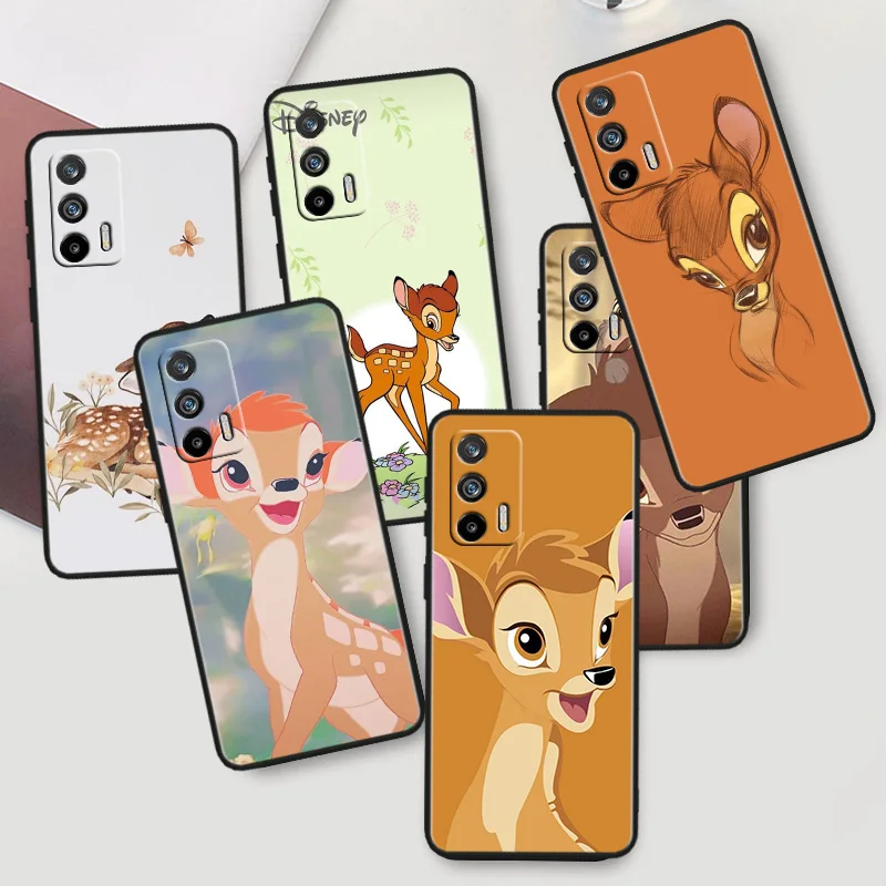 

Cute bambi Phone Case For OPPO Realme Q5i Q5 Q3S 10 9i 8i 7i 6 5 Narzo 50i 50A 50 30 Pro Plus Black Cover