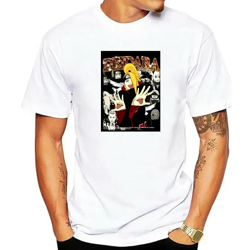 

Футболка Deidara с рисунком, уличная одежда в стиле хип-хоп, хлопковая Футболка оверсайз с коротким рукавом в стиле Харадзюку, с рисунком манги