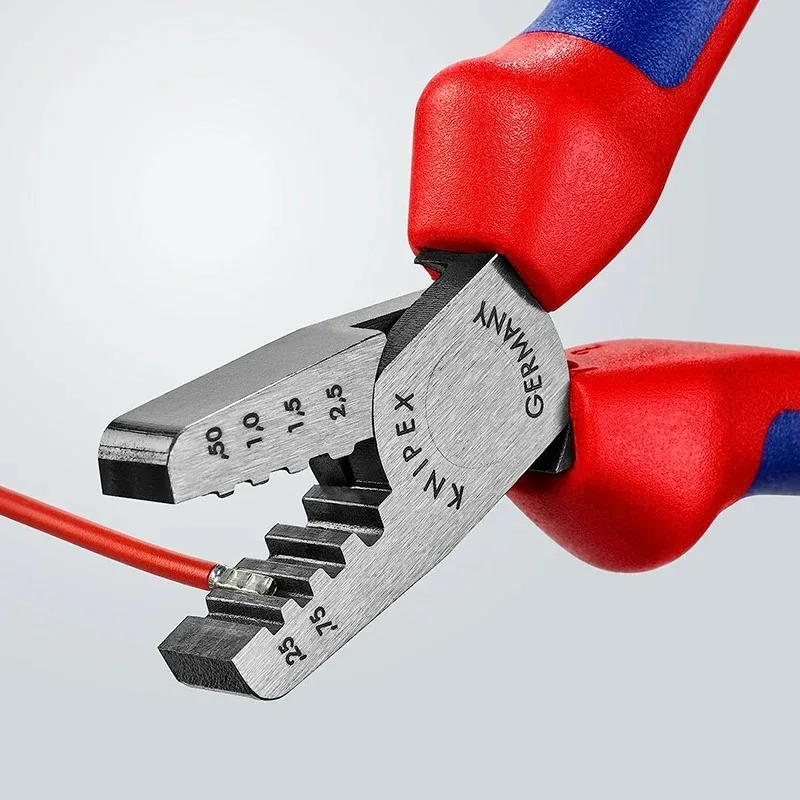 Клещи для обжима корпусов KNIPEX 97 62 145 A, диапазон применения 0,25-2,5 мм², Т-образный формат обжима (art.: 3920dbef30407) - 3920dbef30407