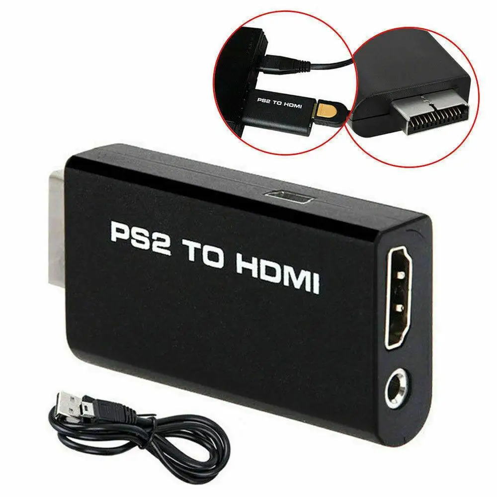 

Audio Video Converter Adapter 480i/480p/576i with 3.5mm Audio Output for PS2 to HDMI-compatible for All PS2 Display Modes
