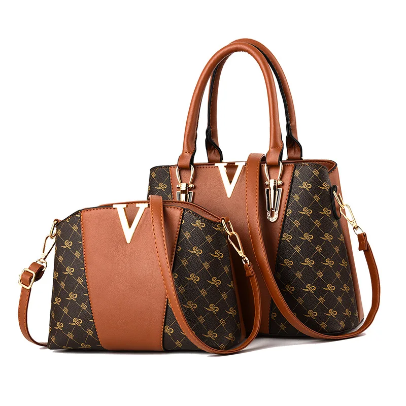 

Women Bags Set 2 Pcs Leather Handbag Women Tote Bag Ladies Shoulder Bag for Women 2021 Messenger Bag Famous brand Designer