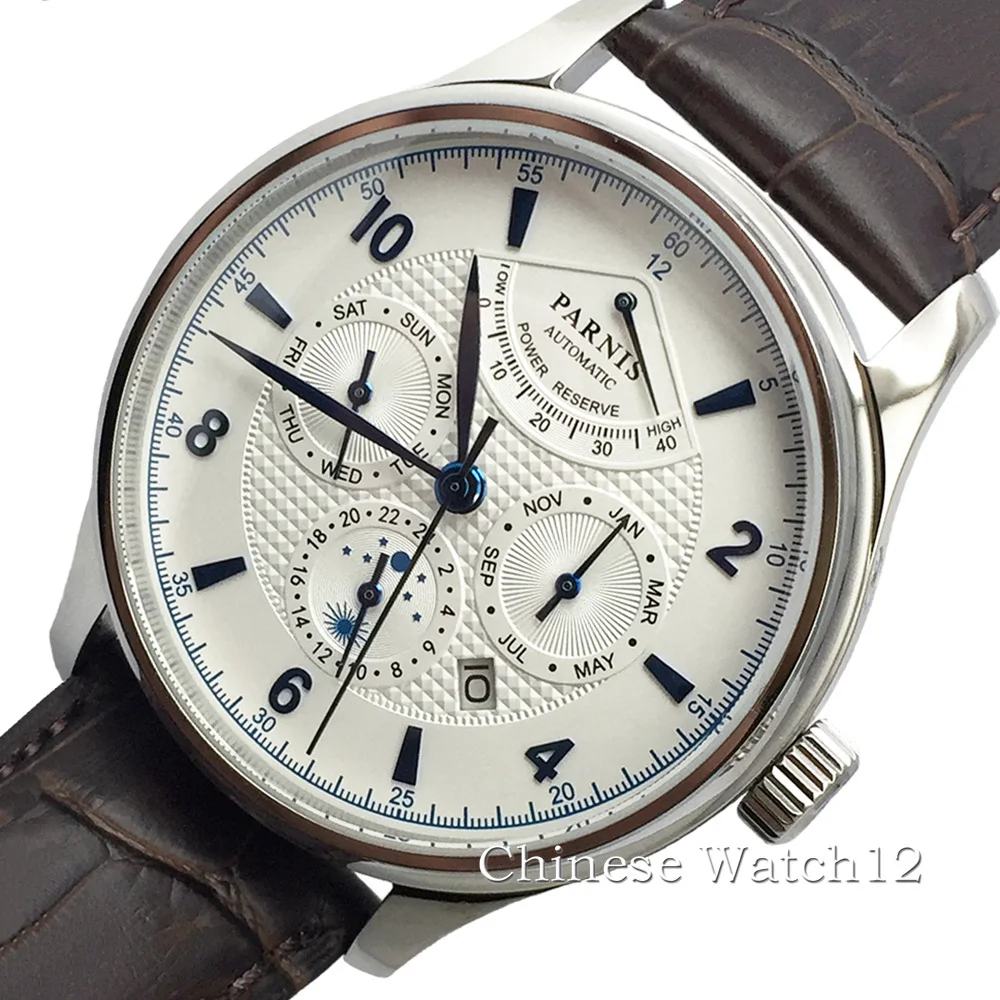 Часы наручные Parnis Мужские автоматические повседневные деловые с резервным