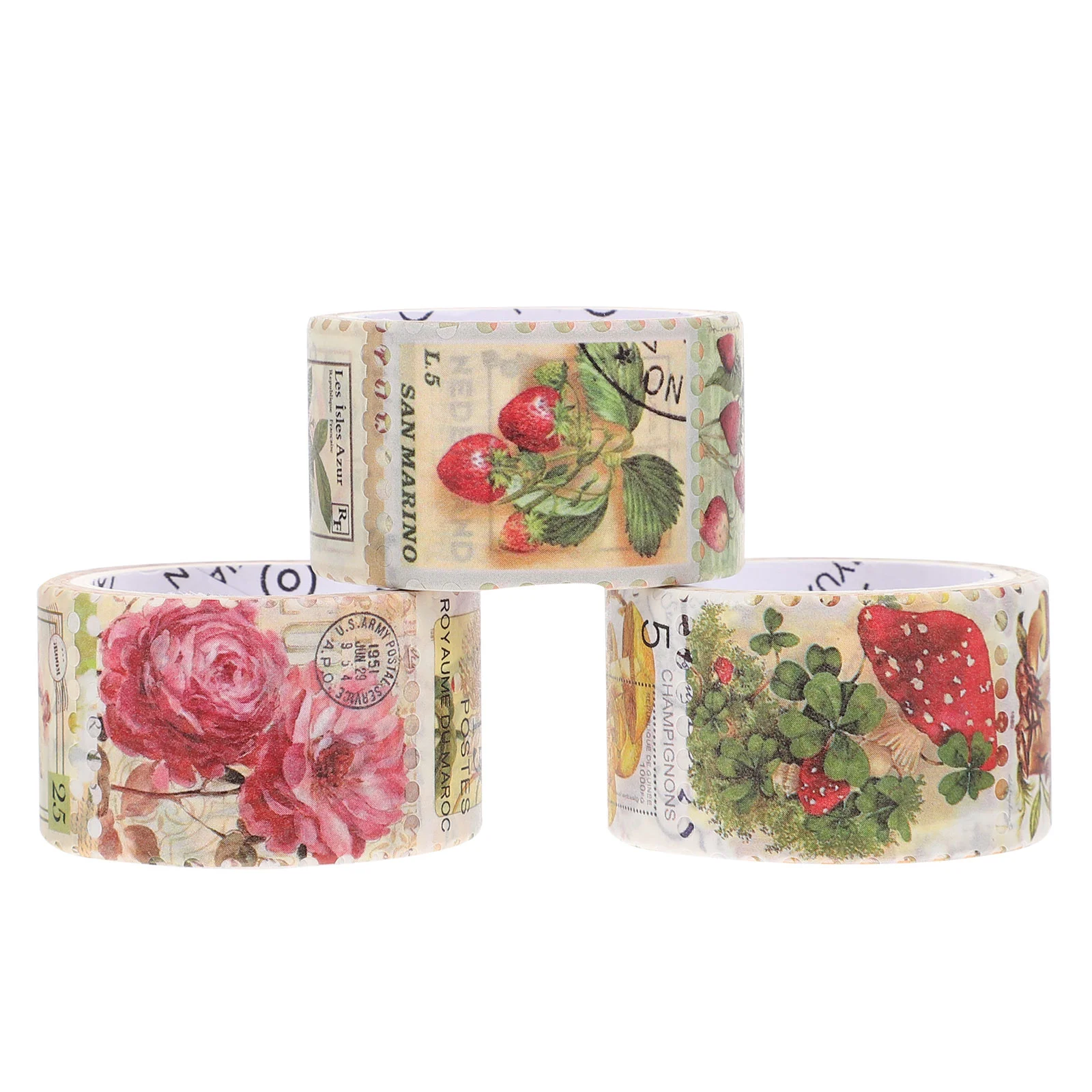 

Tape Washi Stickers Stamp Vintage Tapes Decorative Decoration Paper Notebook Retro Adhesive Postagemasking Flower Scrapbooking