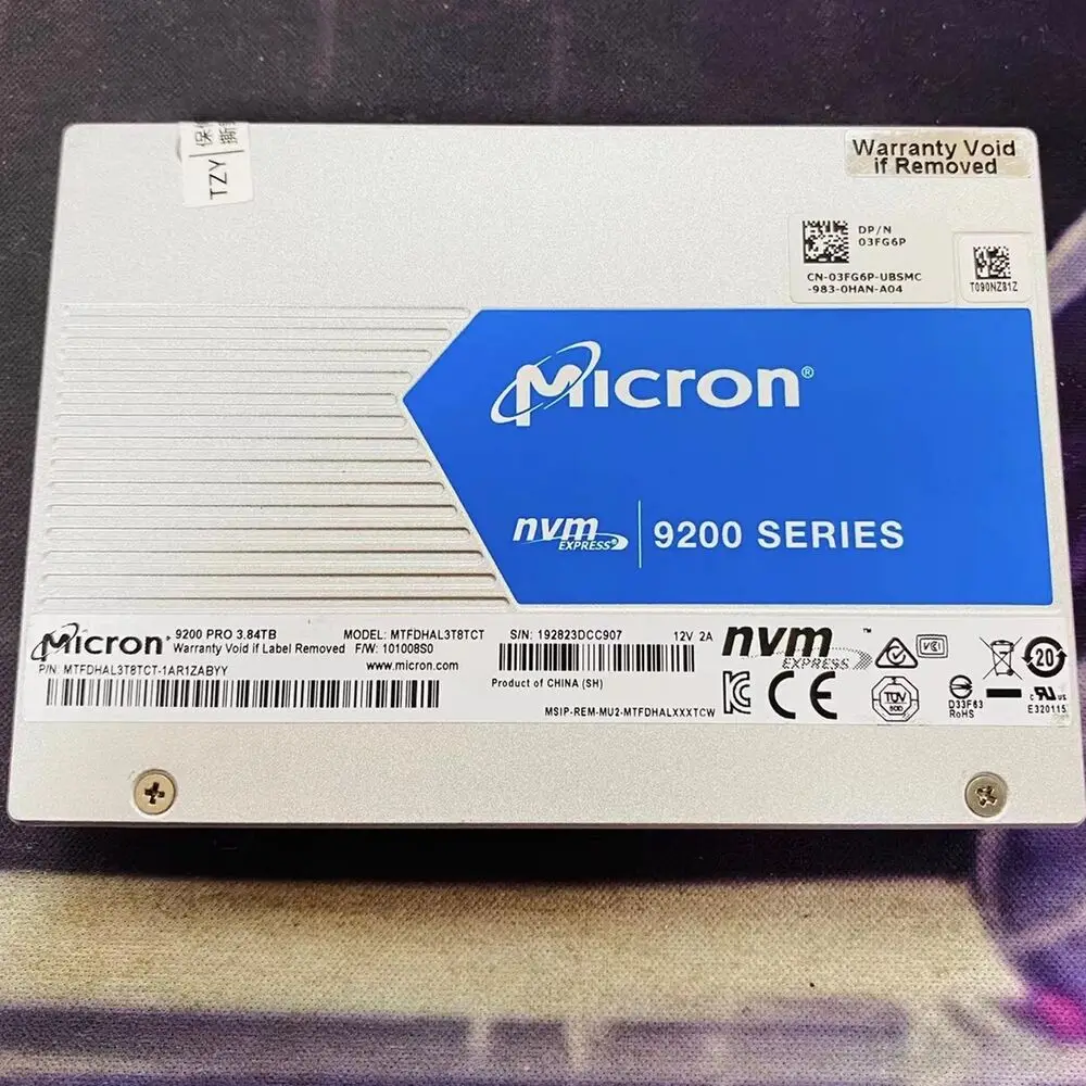 

3,84 ТБ SSD MICRON SERIES NVME 9200 Pro 3,84 T U.2 MTFDHAL3T8TCT-1AR1ZABY