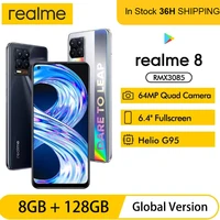 Global Version realme 8GB 128GB Smart phone 6 44 inch AMOLED Display 64MP Camera 5000mAh Mega Battery 30W Fast Charge phone