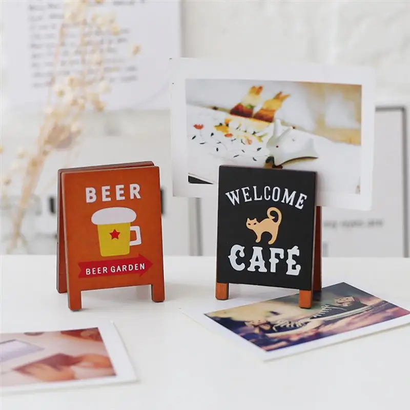 

3Pcs Wooden Photo Holders Photo Display Clips Memo Clips Cartoon Message Clips