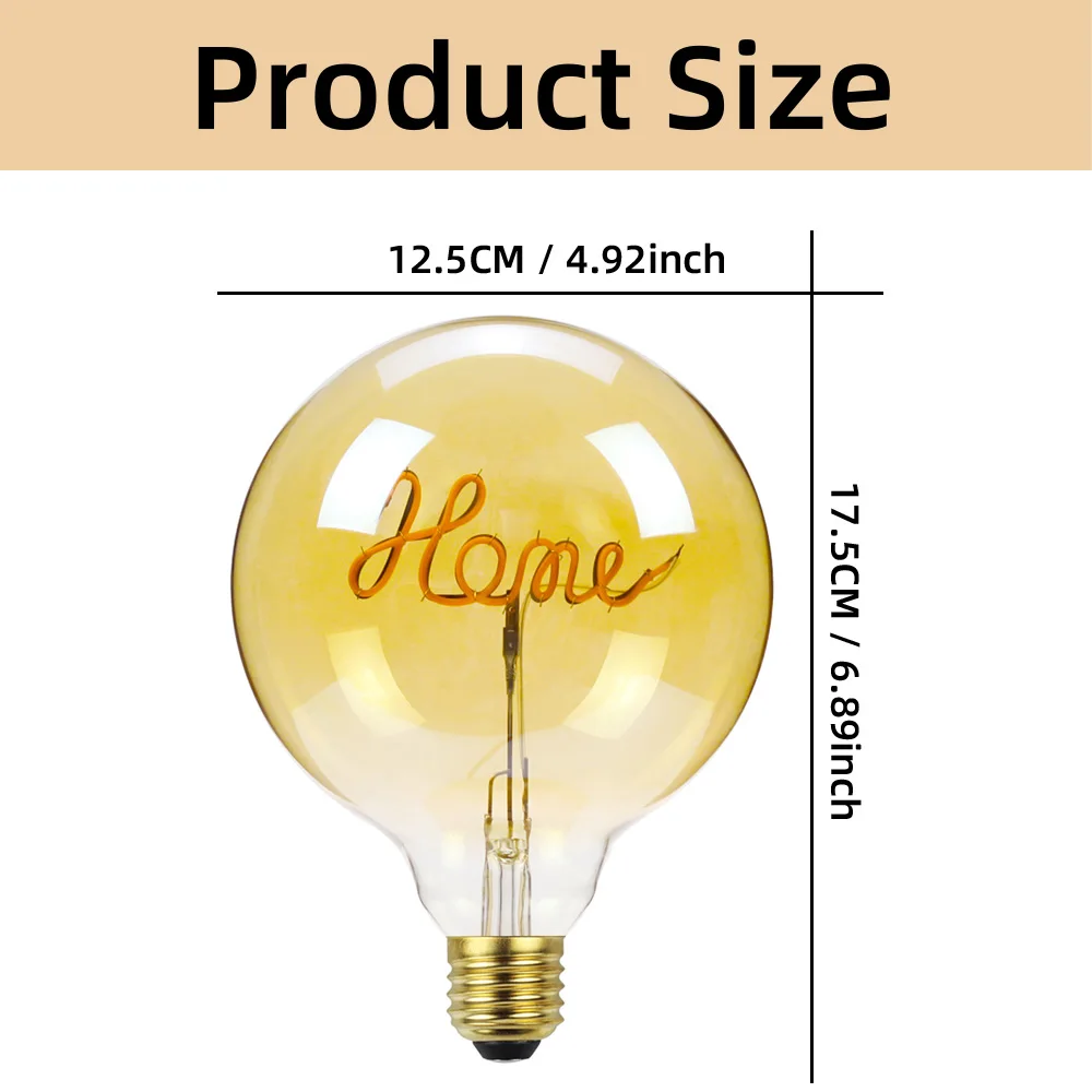 TIANFAN светодиодная лампочка Эдисон янтарного цвета 4 Вт с регулировкой яркости 220 В