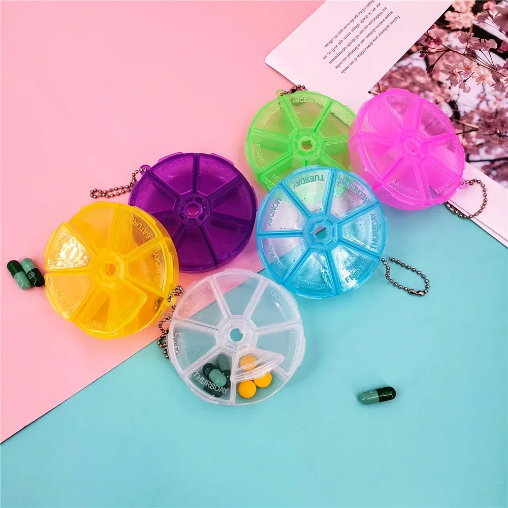 Мини-круглая коробка для таблеток 7-дневная еженедельная медицинская аптечка