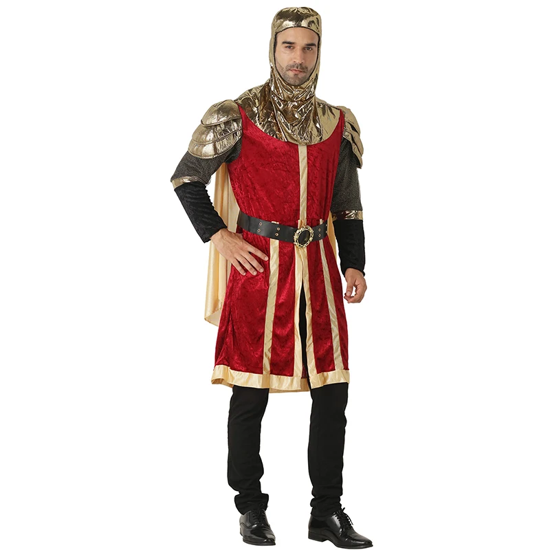 Men's Renaissance King Cosplay Costume Adult Halloween Medieval Knight Outfits Carnival Easter Purim Fancy Dress