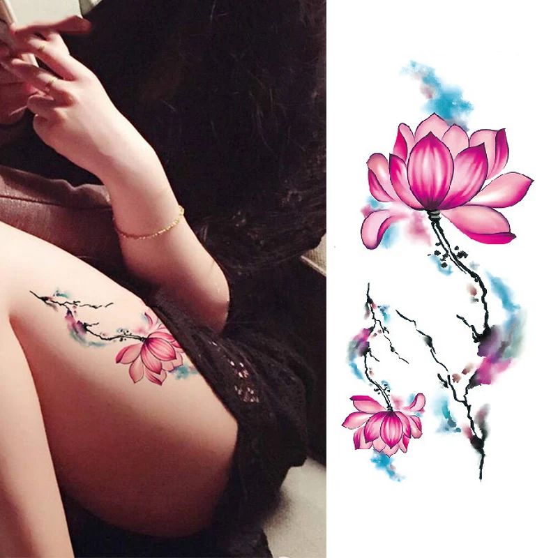 

Waterproof Temporary Tattoos Stickers Flowers Flash Henna Fake Body Art Tattoo