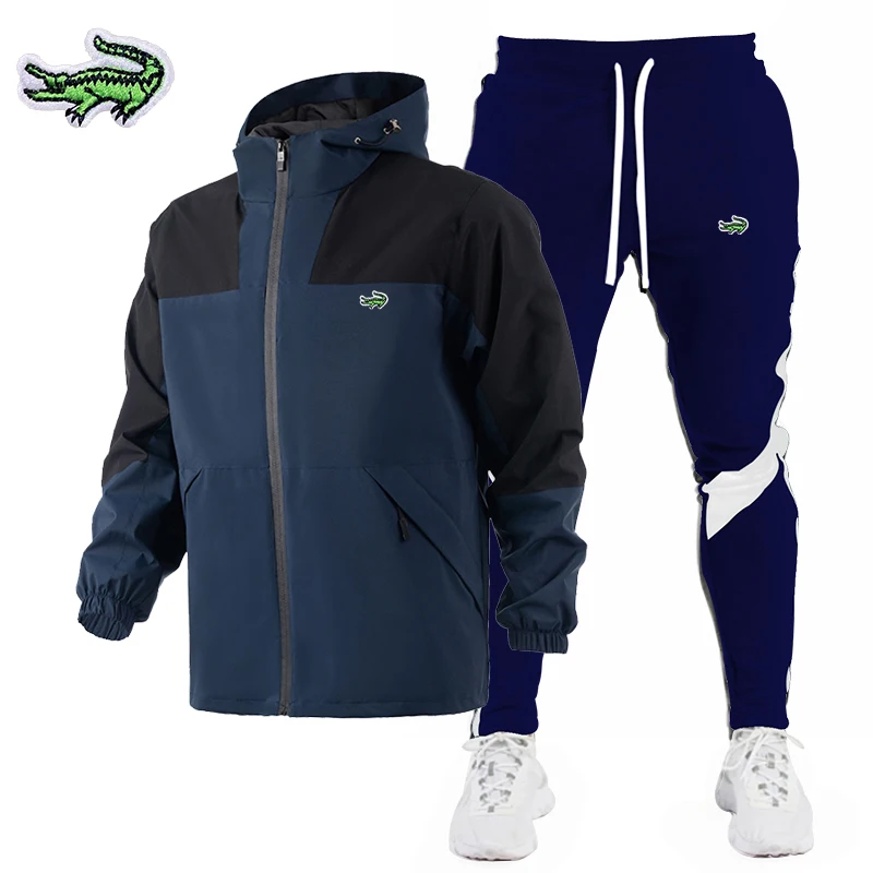 2023 New Autumn Winter  Men's Jacket Suit Casual Suit Splicing Trousers Bomber Stand Collar Jacket High Quality Jacket Suits