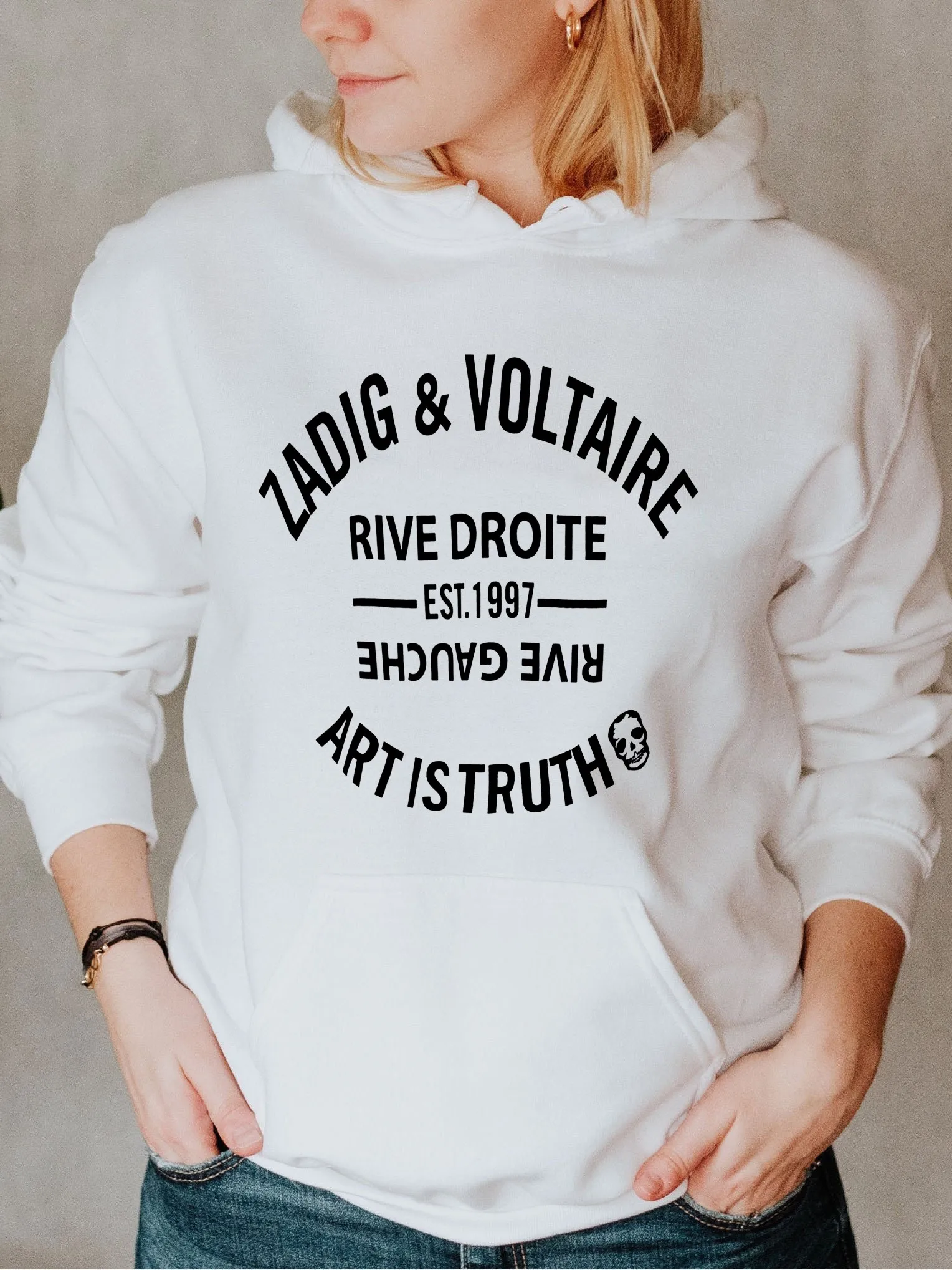 

Women White Black Fashion Brand Hoodie Sweatshirt Newest Female Harajuku Y2k Cotton Clothes