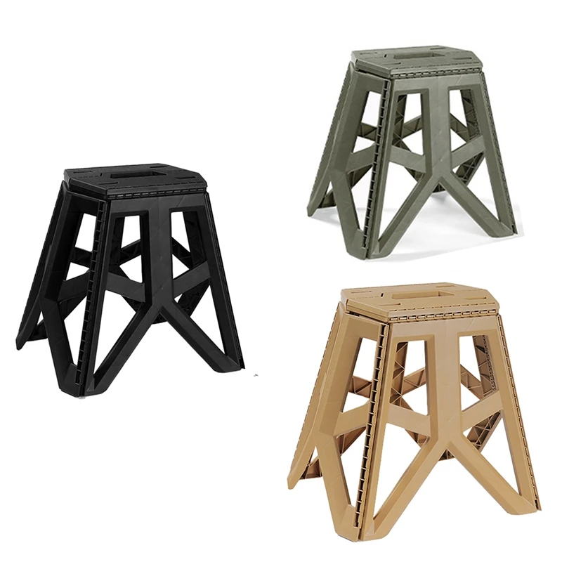 

Outdoor Folding Stool Camping Fishing Chair High Load-Bearing Reinforced PP Plastic Triangle Stool