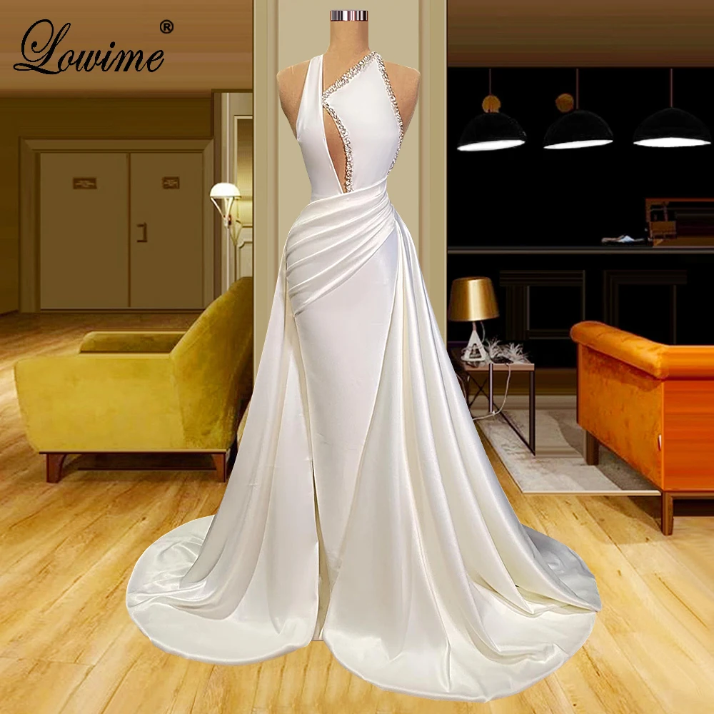 

Средний Восток, белые вечерние платья-русалки, женские сексуальные платья для выпускного вечера, свадебные платья, платья для торжества